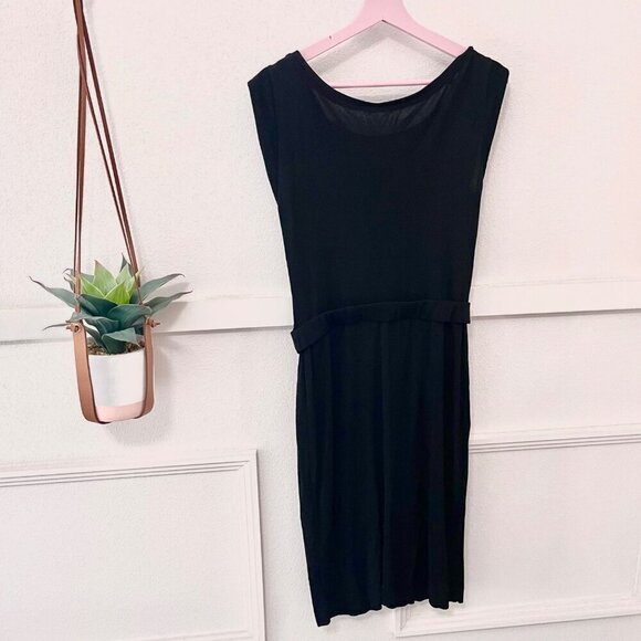 Piazza Sempione Dress Black Sleeveless with Bateau Neckline Size IT 46/ US L - Picture 4 of 6